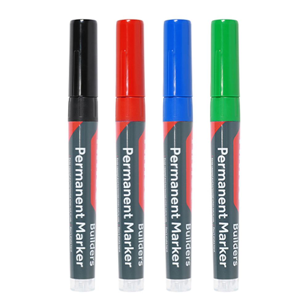 TIMCO Fine Tip Builders Permanent Markers - Mixed (4pcs)